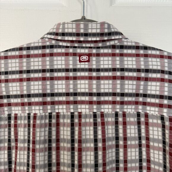 Men’s Ecko Unlimited Red/Black Plaid Short Sleeve Button-Up Shirt Size XL - Picture 5 of 8